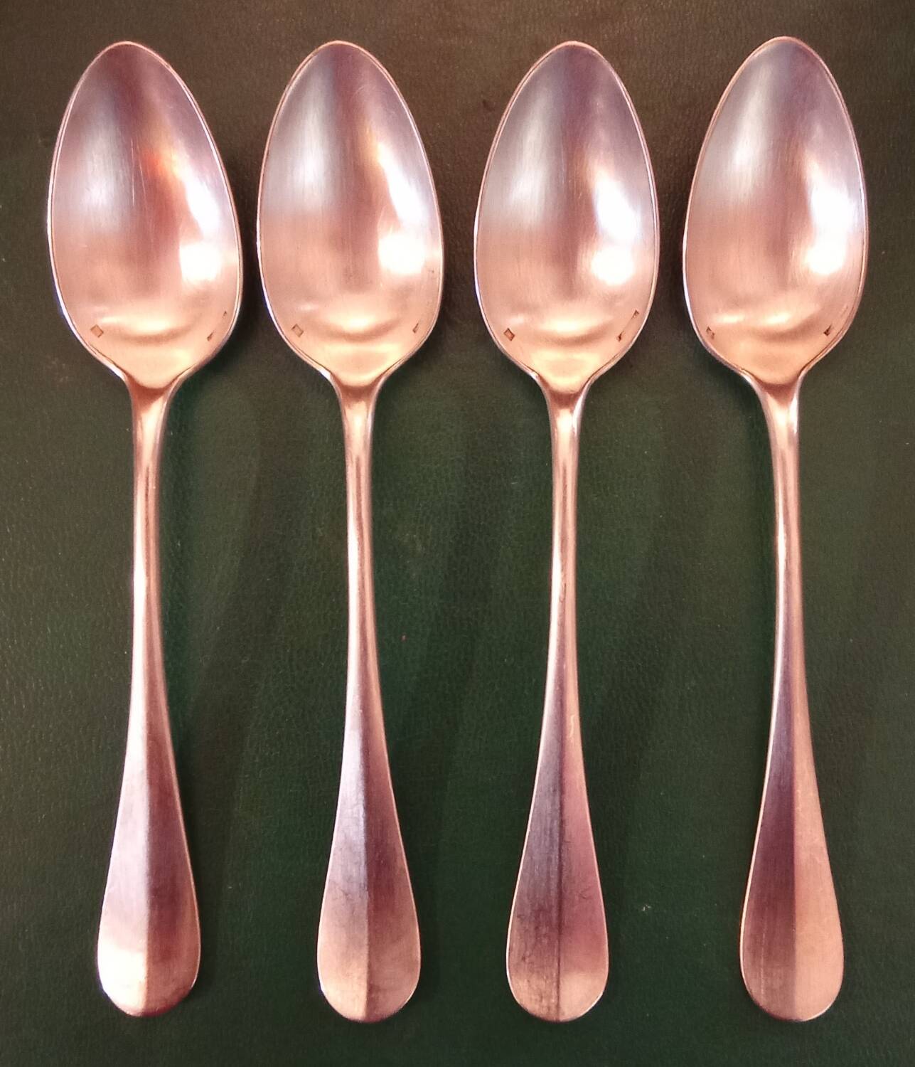 4 old small spoons monogrammed CG Orfèvrerie Christofle
