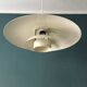 Danish mid century modern metal hanging lamp by Lyfa