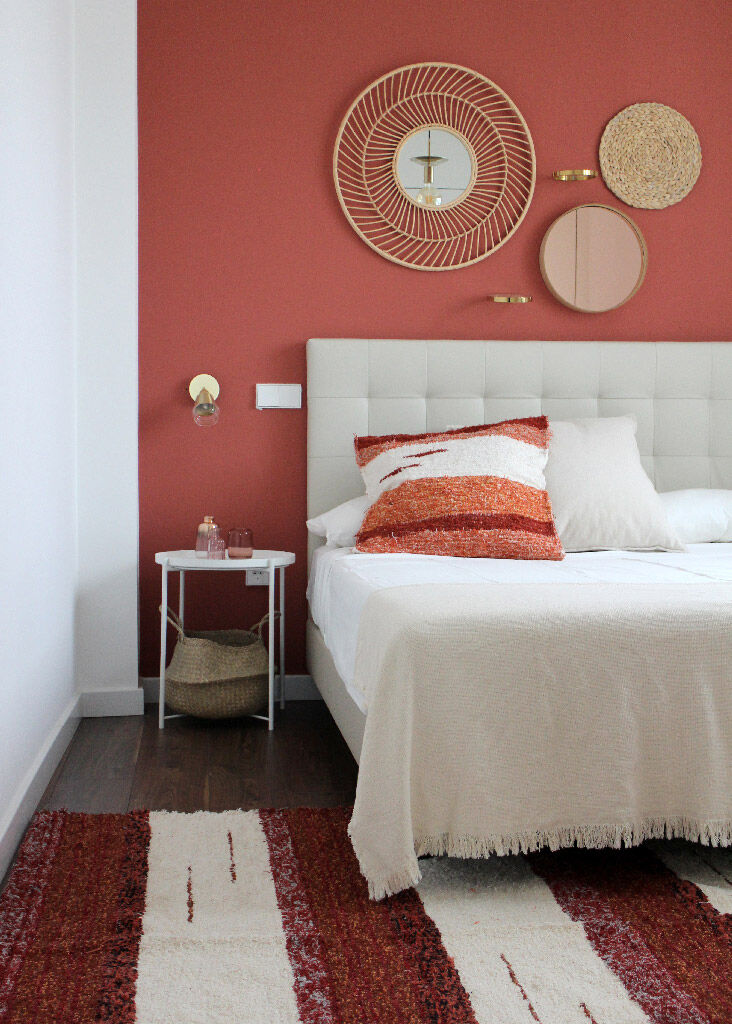 Terracotta & white carpet - 170 x 240 cm