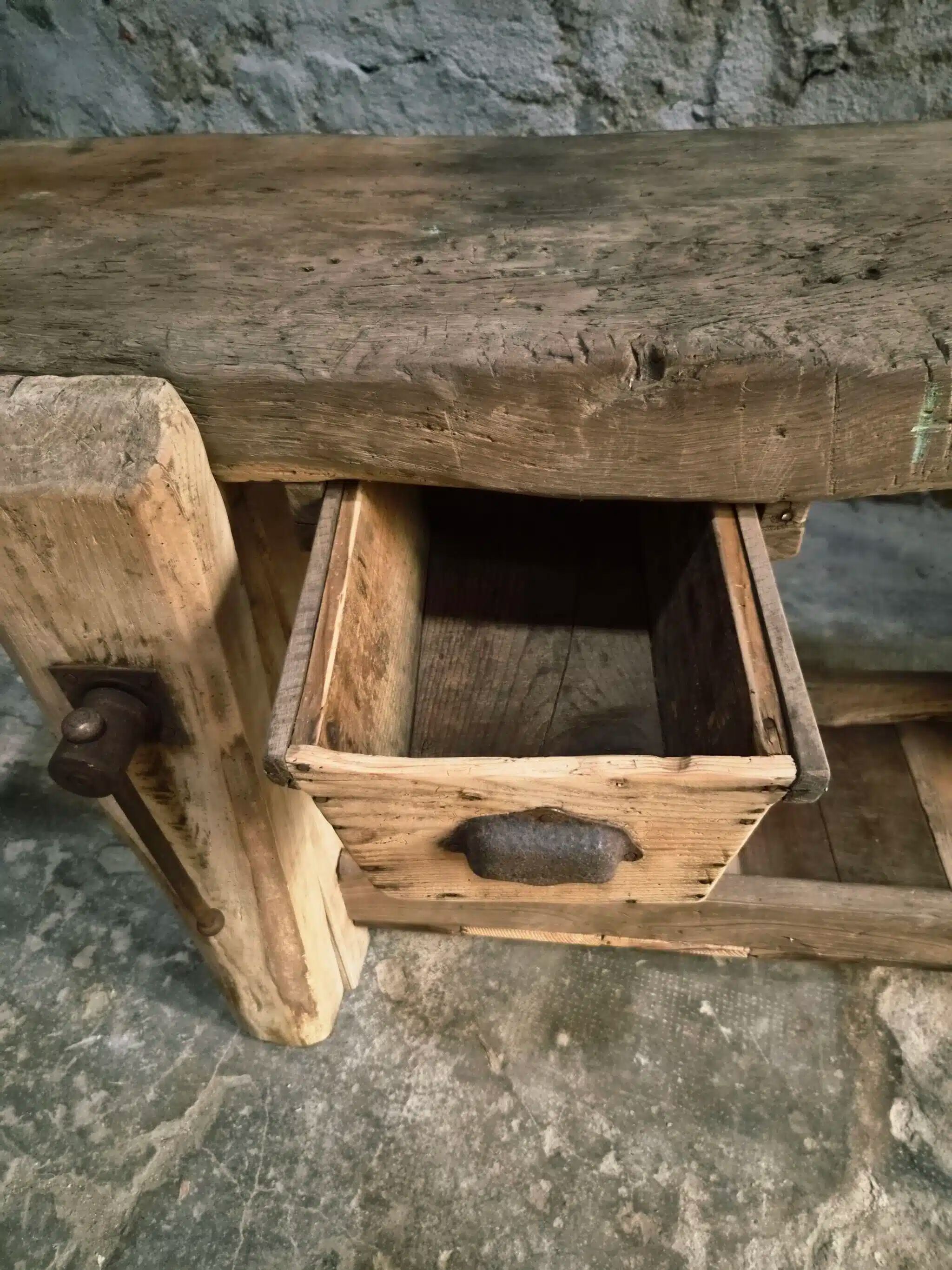 Ancient French oak table | Rustic console | 19th century