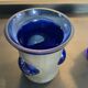 Duo of Art Deco candlesticks in blue glass paste