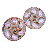 2 majolica oyster plates, Vallauris