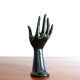 Vase ring hand black porcelain, early 1970s