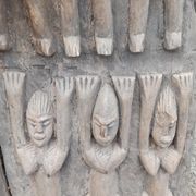 Old Dogon wooden gate of Mali