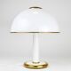 F. Fabbian Mushroom Table Lamp in White and Gold Murano Glass, Italy, 1970s