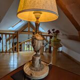 Bronze and marble desk lamp in Art Deco style