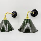 Enamelled sheet metal wall lights
