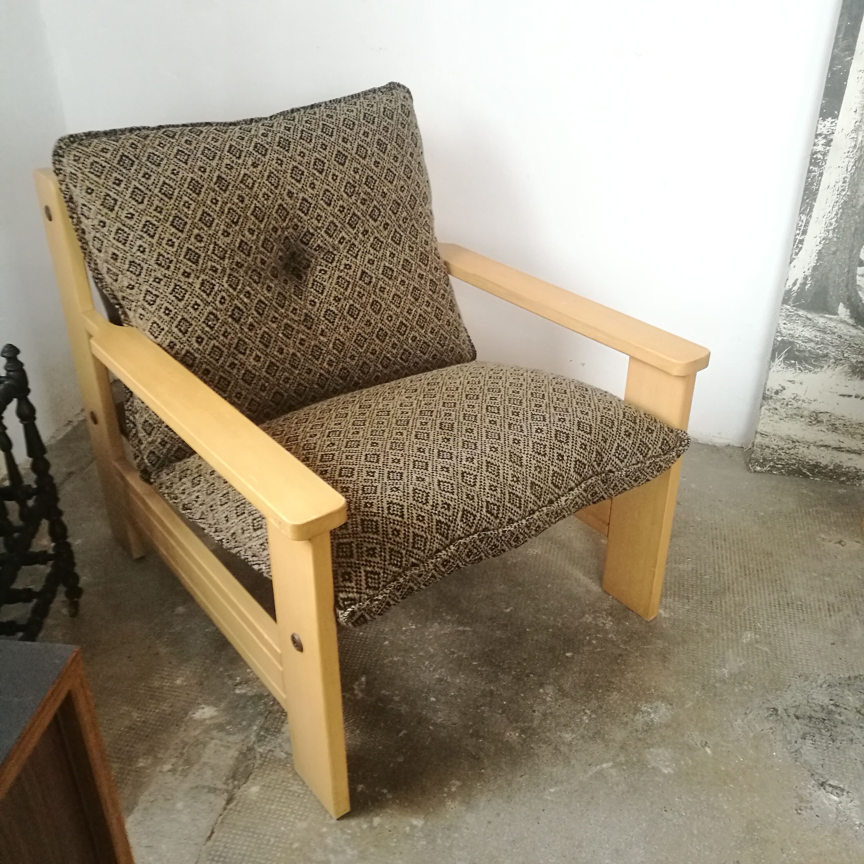 Paire de fauteuils vintage en bois