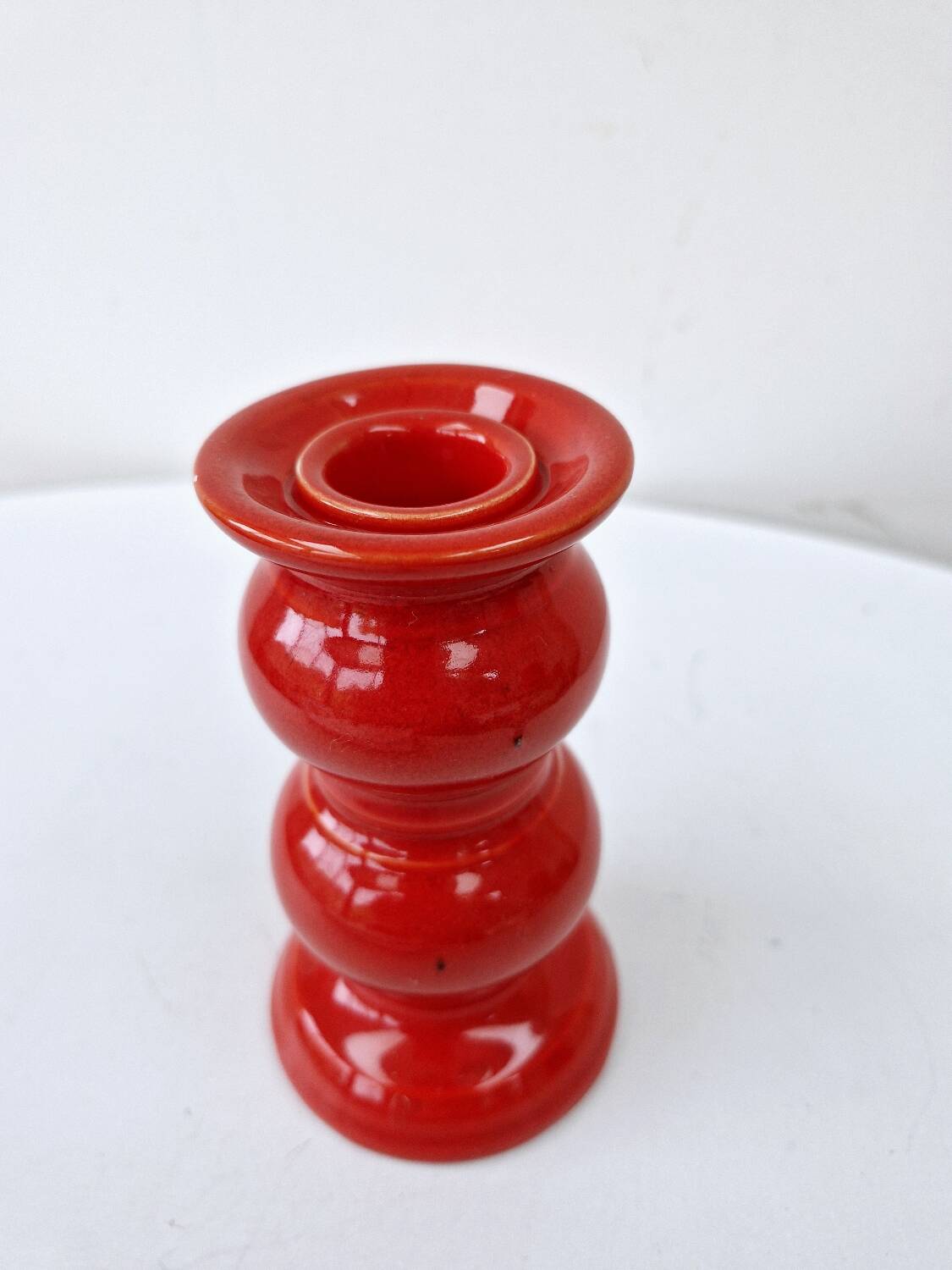 Bougeoir Chandelier Rouge En Céramique Vintage Schramberg Allemagne