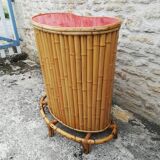 Bamboo tiki bar and two stools