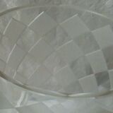 Vase en cristal a damier losange en verre depoli art deco