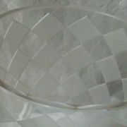 Vase en cristal a damier losange en verre depoli art deco