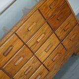 Antique British Oak Haberdashery Cabinet or Shop Counter, 1920/30s