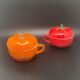Sotable cup duo with tomato and pumpkin lid