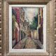 Painting "Rue de Montmartre" school of Paris HST signed with frame