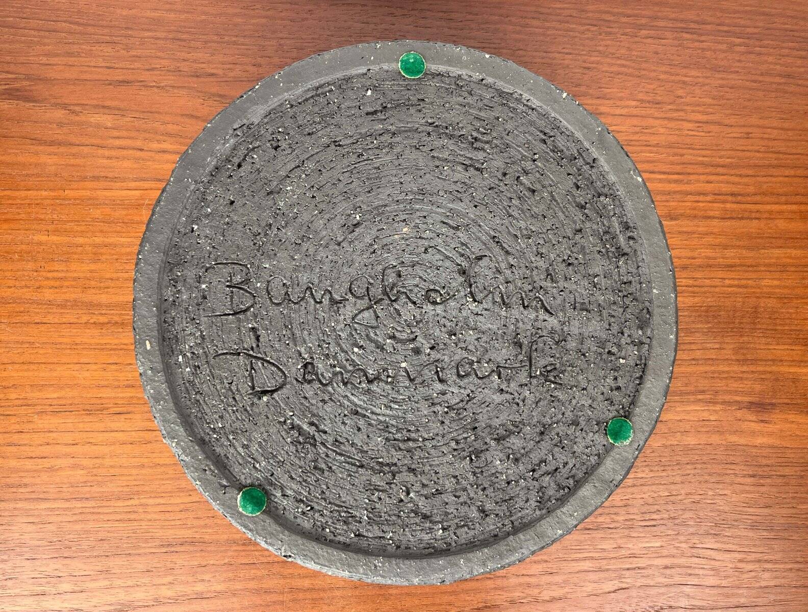 Large studio pottery bowl in modern mid-century Danish style by Bangholm, 1960s.