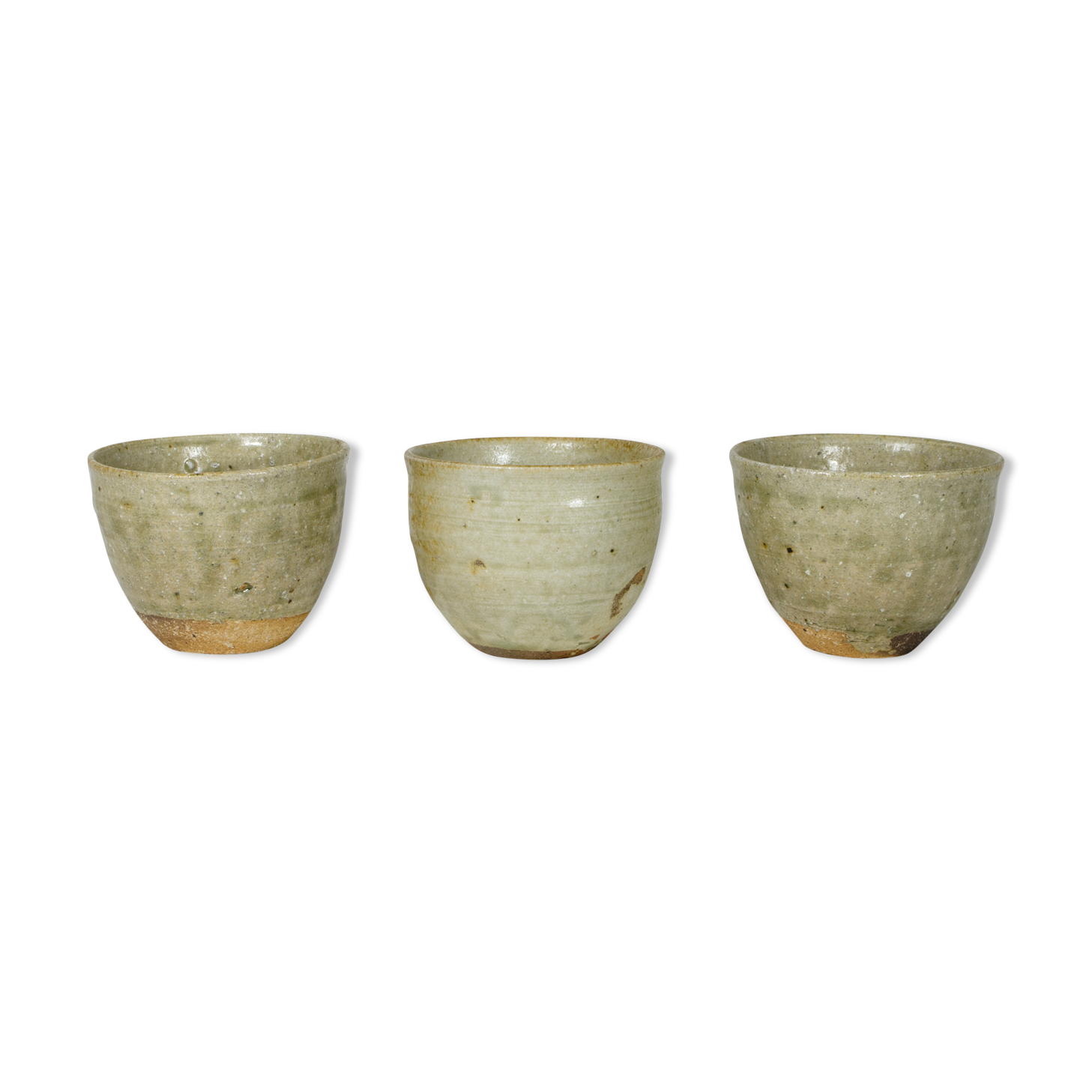 3 chawans (tea bowl) by master ceramicist yoshinari mitsuboshi of koya-san - japan - periode heisei