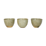 3 chawans (tea bowl) by master ceramicist yoshinari mitsuboshi of koya-san - japan - periode heisei