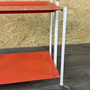 1960s 1970s Serving Cart Dinette Side Table Orange Space Age Design