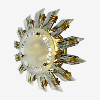 Applique venini soleil, verre triedri, Italie, 1970