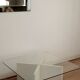 Table basse bois laqué et dalle de verre, France, 1980