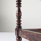 Traditional Spanish rush bench with turned legs, 1940s