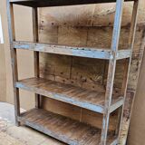 Ancien rack - étagère d'atelier en teck birman