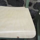 Set de 4 chaises vertes géométriques style école