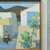 Stig Wernheden, Scandinavian Modern Landscape, 1960s, Oil on Canvas, Framed