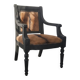 Fauteuil de caractère en bois noir et peau de bête #CHMR