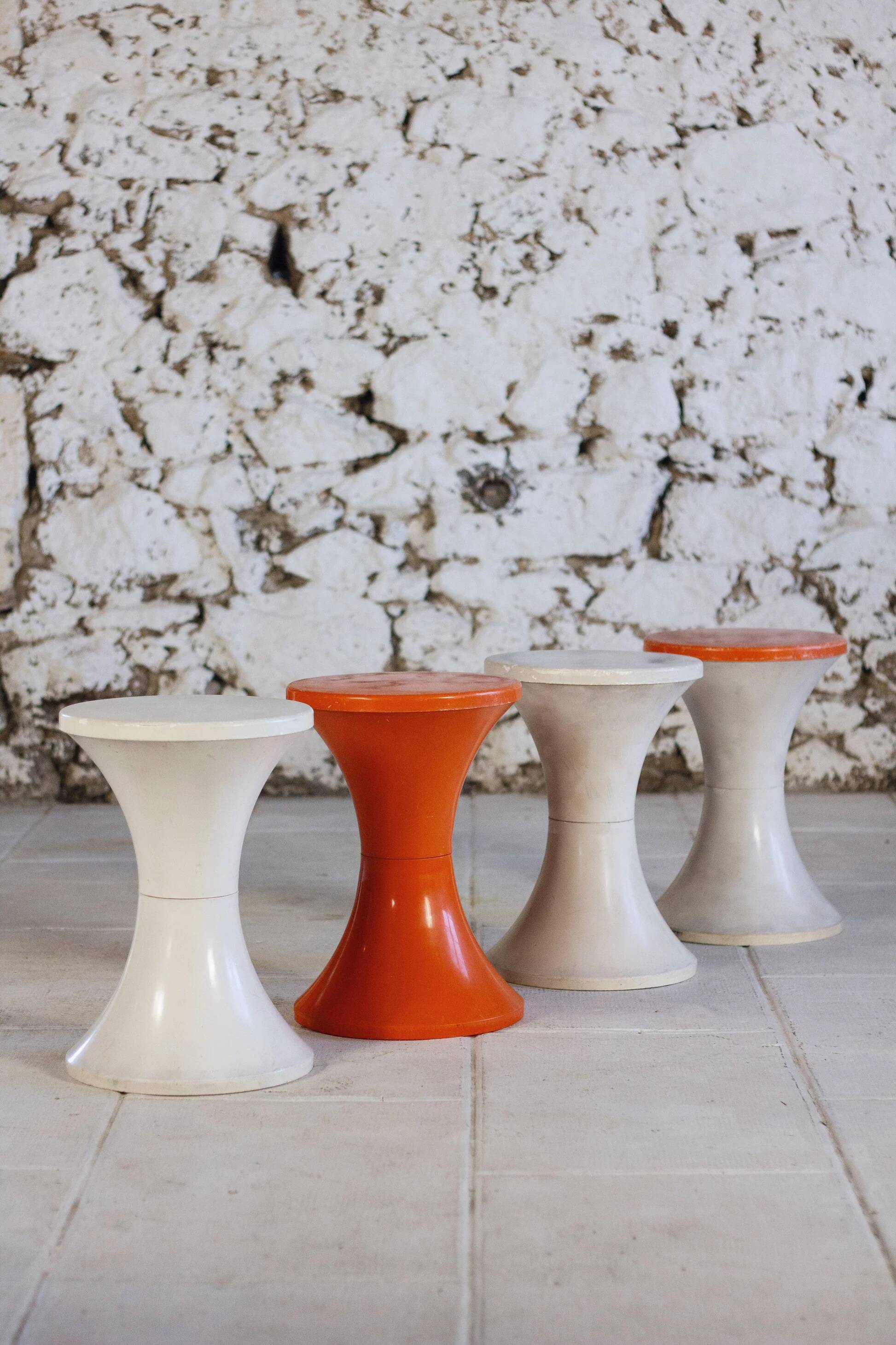 Set of 4 Tam Tam stools by Henri Massonnet for Stamp, 1970