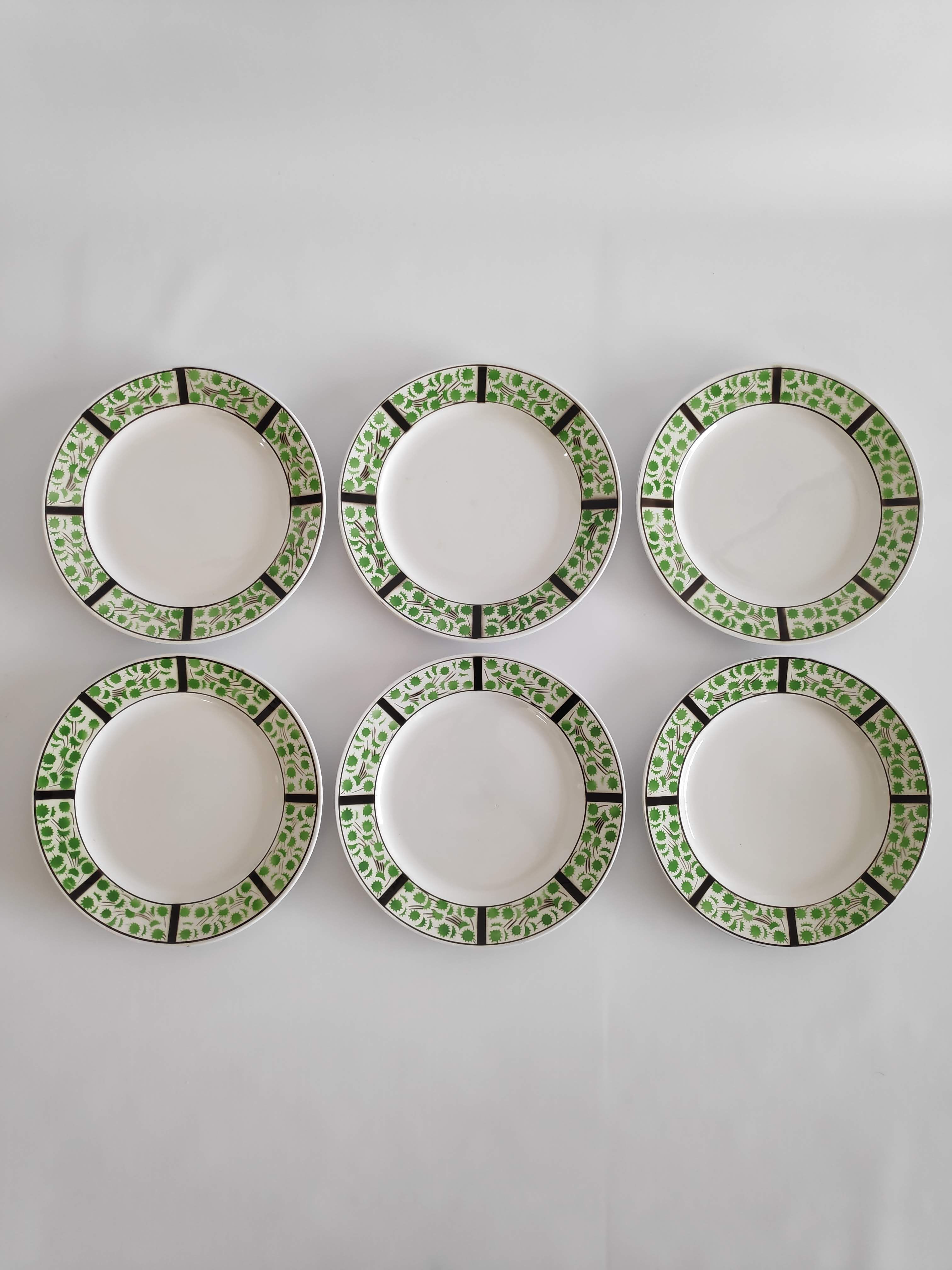 6 plates vintage Sarreguemines 60s - decor reinette