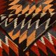 Tapis Kilim vintage géométrique rouge et vert