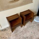 2 Scandinavian bedside tables in dark wood