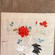 4-panel Japanese screen, 19th century, bird silk embroidery