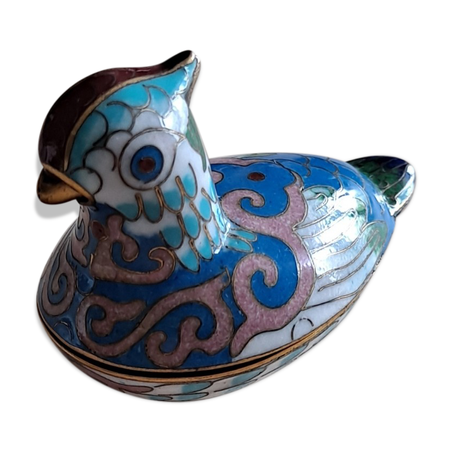 Pillbox mandarin enameled duck