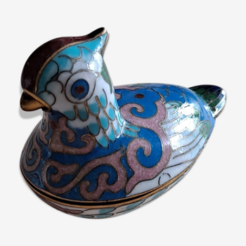 Pillbox mandarin enameled duck