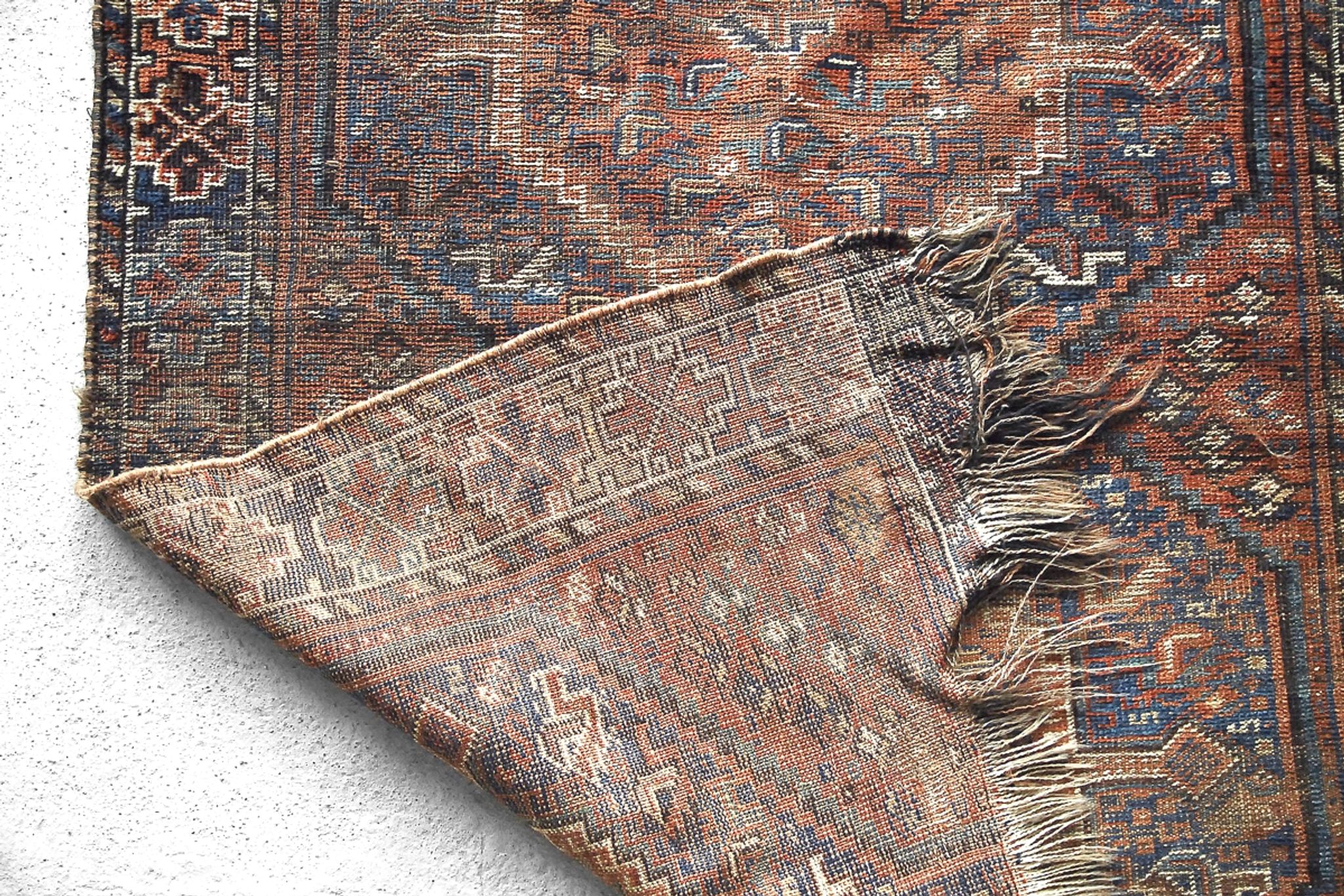Tapis ancien tissé à la main, 1850 shiraz persan 150x110cm