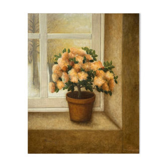 Painting "Azalea vase" HST original by Iberia Lebel