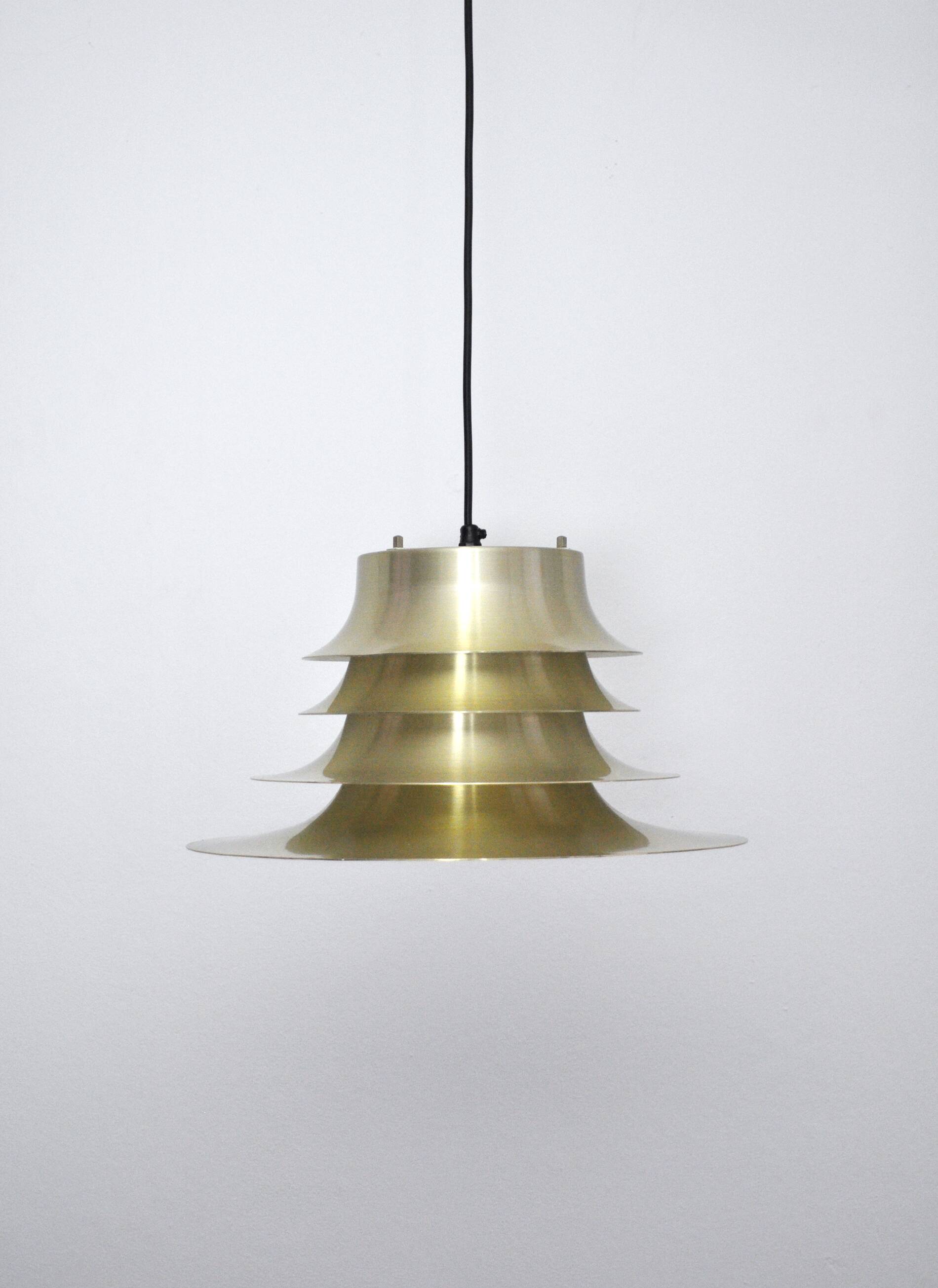 Classic Danish multilayered brass pendant