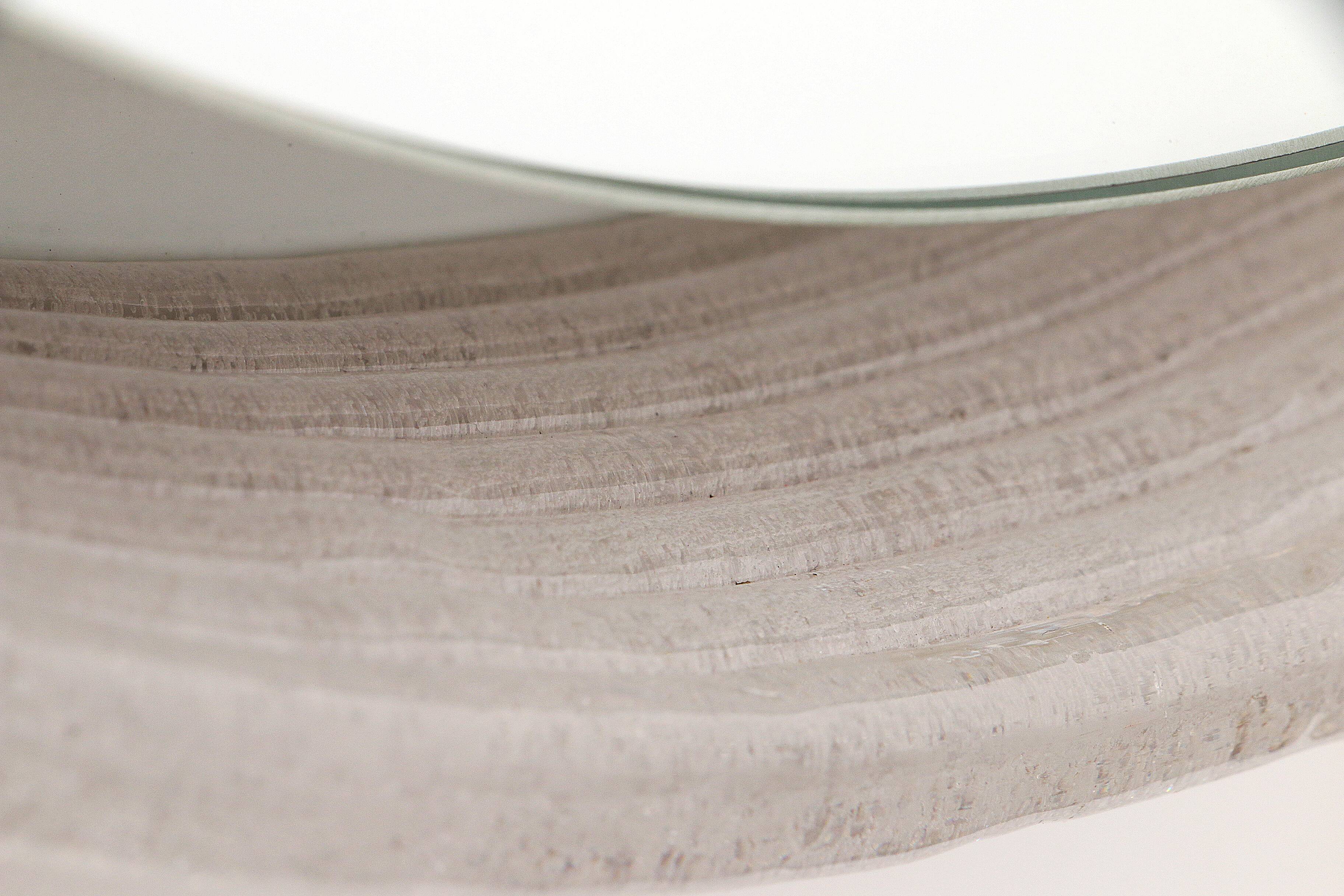 Round Plexiglass Bathroom Mirror by Hillebrand, Large Model, 1960 Germany.