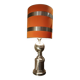 Chrome metal lamp 1970, vintage orange lampshade