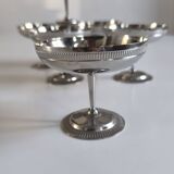 Set of 6 chrome-plated metal ice cream cups