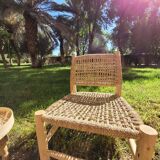 Rope and eucalyptus wood armchair