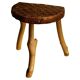 Modern Danish handmade organic wood tripod stool Wabi Sabi, 1960s