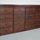 French Restored Oak Hardware Store Apothecary Cabinet, 1920/1930s
