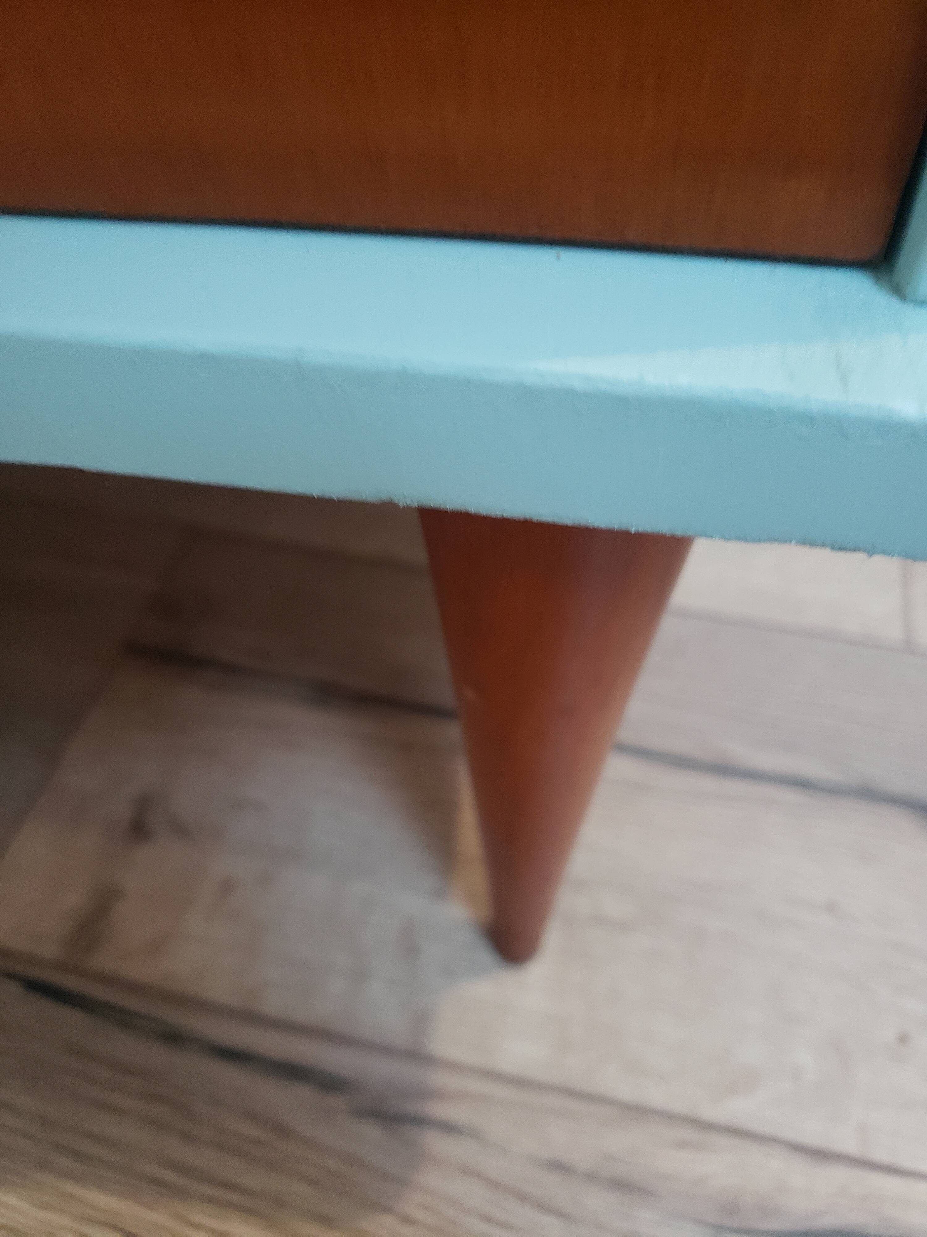 Vintage wood and blue chest of drawers