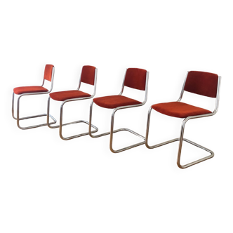 Lot de 4 chaises vintage des années 70