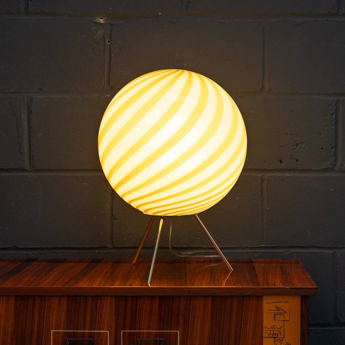 21stc italian hand blown glass table lamp, murano