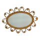 Oval rattan mirror from the 1950s France